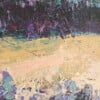 Landschap schilderij - mixed media - geel blauw