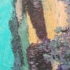 Landschap schilderij - mixed media - geel blauw