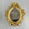 Minispiegeltje Golden Cowboy Skull Tattoo Table, gegraveerd acryl, gouden lijst