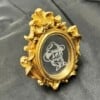 Minispiegeltje Golden Cowboy Skull Tattoo Table, gegraveerd acryl, gouden lijst
