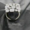 Squarred : licht geborstelde zilverkleurige ring