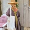 Totebag * big shopper of beachbag met palmboom of bisous