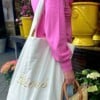 Totebag * big shopper of beachbag met palmboom of bisous