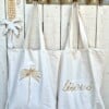 Totebag * big shopper of beachbag met palmboom of bisous