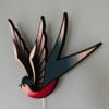 Zwaluw Vogel Lamp Handgemaakte Tattoo Art Wandlamp Uniek Houten Lamp