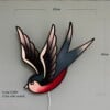 Zwaluw Vogel Lamp Handgemaakte Tattoo Art Wandlamp Uniek Houten Lamp
