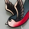 Zwaluw Vogel Lamp Handgemaakte Tattoo Art Wandlamp Uniek Houten Lamp