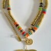 handmade ketting met grote lucky & smiley bedel