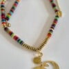 handmade ketting met grote lucky & smiley bedel
