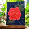 Acryl Schilderij, Chinese Bloem, Bladeren en Lijnen