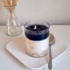 Bosbessen cheesecake kaars - Blueberry candle - soya en gelwas