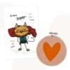 Cadeausetje SuperCat - Wenskaart met Wandhanger