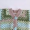 Gehaakt baby vestje | Beige, Blauw en groen camo