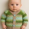 Gehaakt baby vestje | Beige, Blauw en groen camo