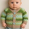 Gehaakt baby vestje | Beige, Blauw en groen camo