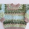 Gehaakt baby vestje | Beige, Blauw en groen camo