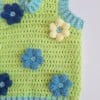 Gehaakt baby vestje | Limoengroen en mintgroen met blauwe bloemen
