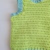 Gehaakt baby vestje | Limoengroen en mintgroen met blauwe bloemen