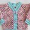 Gehaakt baby vestje | Mintgroen en lila gemêleerd