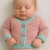 Gehaakt baby vestje | Mintgroen en lila gemêleerd