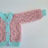 Gehaakt baby vestje | Mintgroen en lila gemêleerd