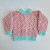 Gehaakt baby vestje | Mintgroen en lila gemêleerd