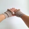 Gehaakte handschoenen - gehaakte vingerloze handschoenen | Beige
