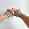 Gehaakte handschoenen - gehaakte vingerloze handschoenen | Beige