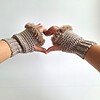 Gehaakte handschoenen - gehaakte vingerloze handschoenen | Beige