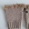 Gehaakte handschoenen - gehaakte vingerloze handschoenen | Beige