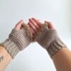 Gehaakte handschoenen - gehaakte vingerloze handschoenen | Beige