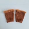 Gehaakte handschoenen - gehaakte vingerloze handschoenen | Bruin