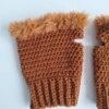 Gehaakte handschoenen - gehaakte vingerloze handschoenen | Bruin