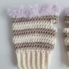 Gehaakte handschoenen - gehaakte vingerloze handschoenen | Crème, beige en lila