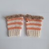 Gehaakte handschoenen - gehaakte vingerloze handschoenen | Crème, pasteloranje en beige