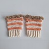 Gehaakte handschoenen - gehaakte vingerloze handschoenen | Crème, pasteloranje en beige