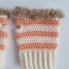 Gehaakte handschoenen - gehaakte vingerloze handschoenen | Crème, pasteloranje en beige