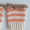 Gehaakte handschoenen - gehaakte vingerloze handschoenen | Crème, pasteloranje en beige