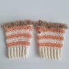 Gehaakte handschoenen - gehaakte vingerloze handschoenen | Crème, pasteloranje en beige