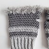 Gehaakte handschoenen - gehaakte vingerloze handschoenen | Donkergrijs en lichtgrijs