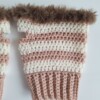 Gehaakte handschoenen - gehaakte vingerloze handschoenen | Poeder roze, crème en bruin