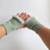 Gehaakte handschoenen - gehaakte vingerloze handschoenen | Sagegroen