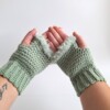 Gehaakte handschoenen - gehaakte vingerloze handschoenen | Sagegroen