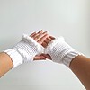 Gehaakte handschoenen - gehaakte vingerloze handschoenen | Wit