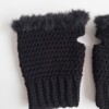 Gehaakte handschoenen - gehaakte vingerloze handschoenen | Zwart
