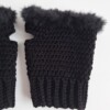 Gehaakte handschoenen - gehaakte vingerloze handschoenen | Zwart