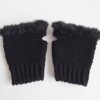 Gehaakte handschoenen - gehaakte vingerloze handschoenen | Zwart