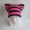 Gehaakte muts | Zwart en neon roze