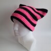 Gehaakte muts | Zwart en neon roze