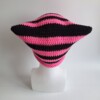 Gehaakte muts | Zwart en neon roze